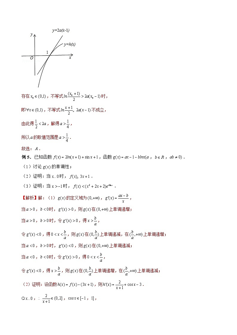 新高考数学二轮复习《导数》压轴题突破练第37讲 切线放缩（解析版）第3页