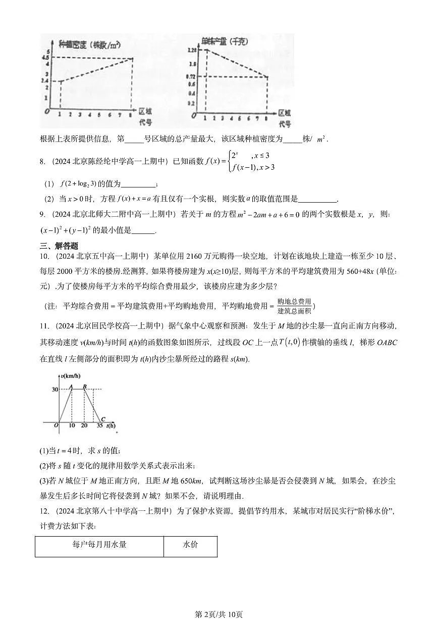 2024北京重点校高一（上）期中真题数学汇编：指数函数与对数函数章节综合3第2页
