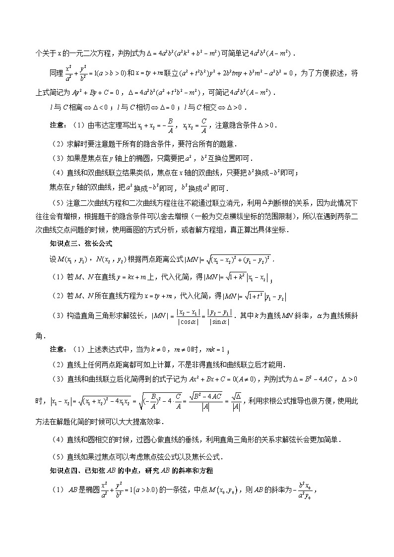 新高考数学一轮复习方法技巧与题型归纳训专题41 直线与圆锥曲线（原卷版）第2页