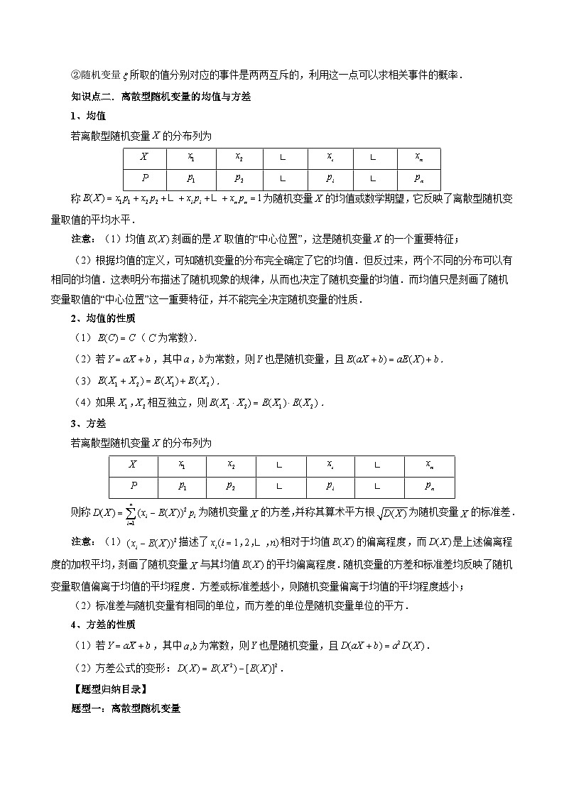 新高考数学一轮复习方法技巧与题型归纳训专题48 离散型随机变量的分布列与数字特征（原卷版）第2页