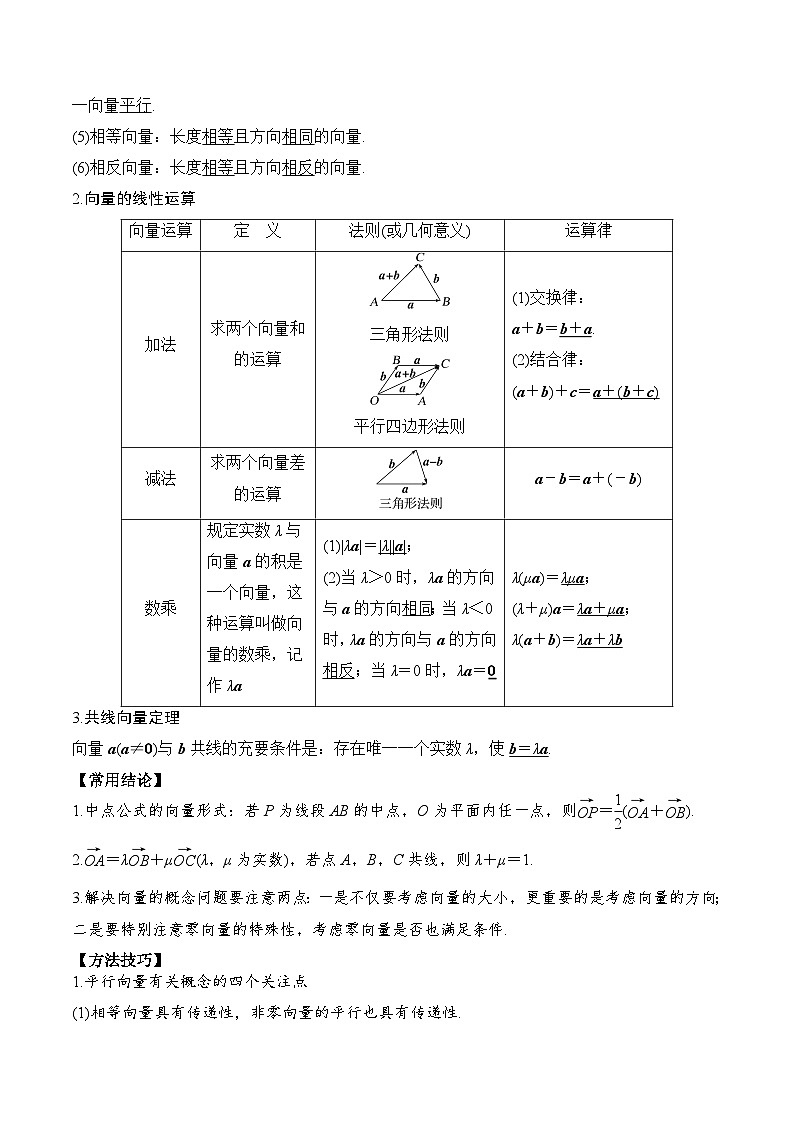 新高考数学一轮复习题型归纳与强化测试专题32 平面向量的概念及线性运算（原卷版）第2页