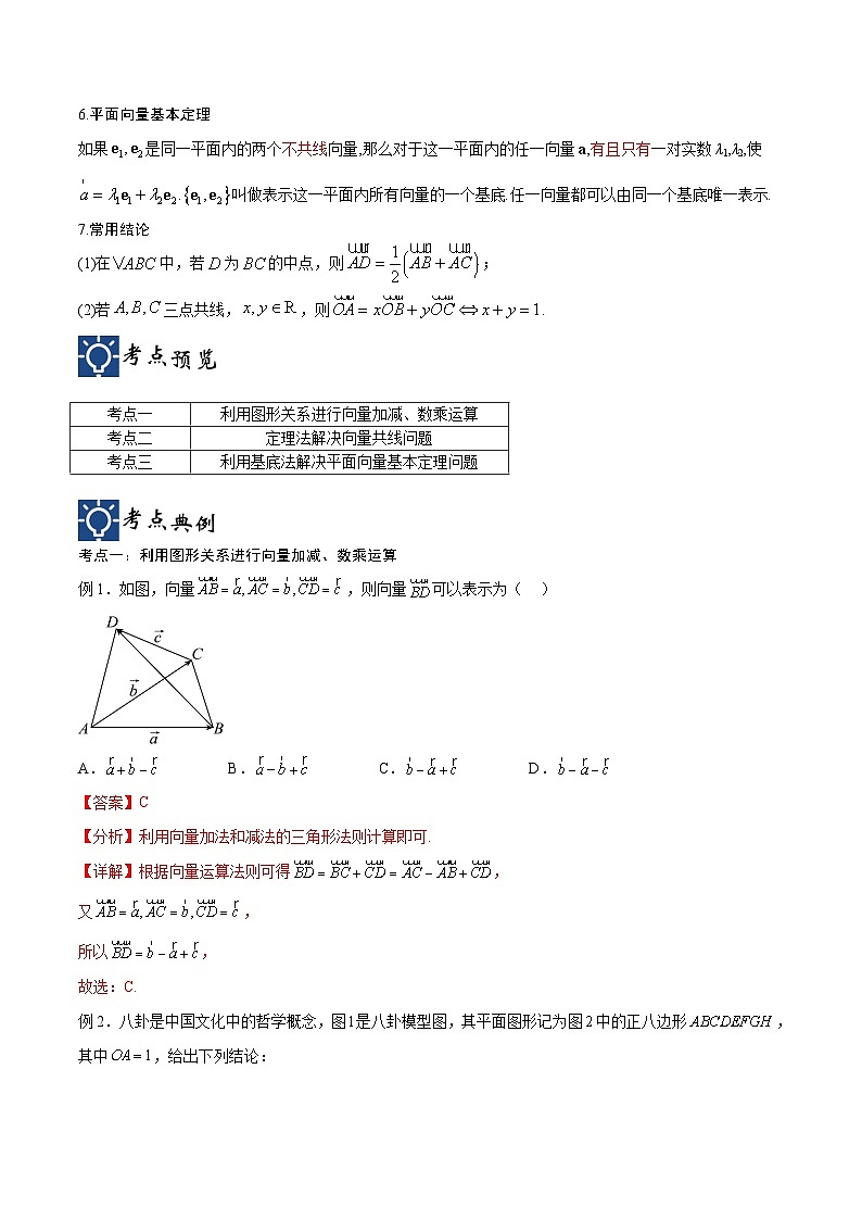 新高考数学一轮复习考点分类提升 第25讲 平面向量的概念及线性运算、平面向量的基本定理（讲义）（解析版）第2页