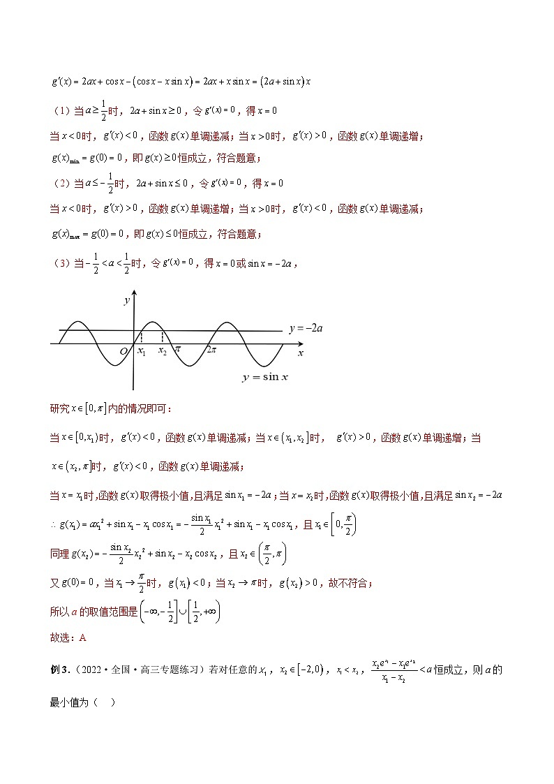 新高考数学二轮培优恒成立与有解问题题型练习专题02 与函数单调性有关的恒成立与有解问题（解析版）第2页