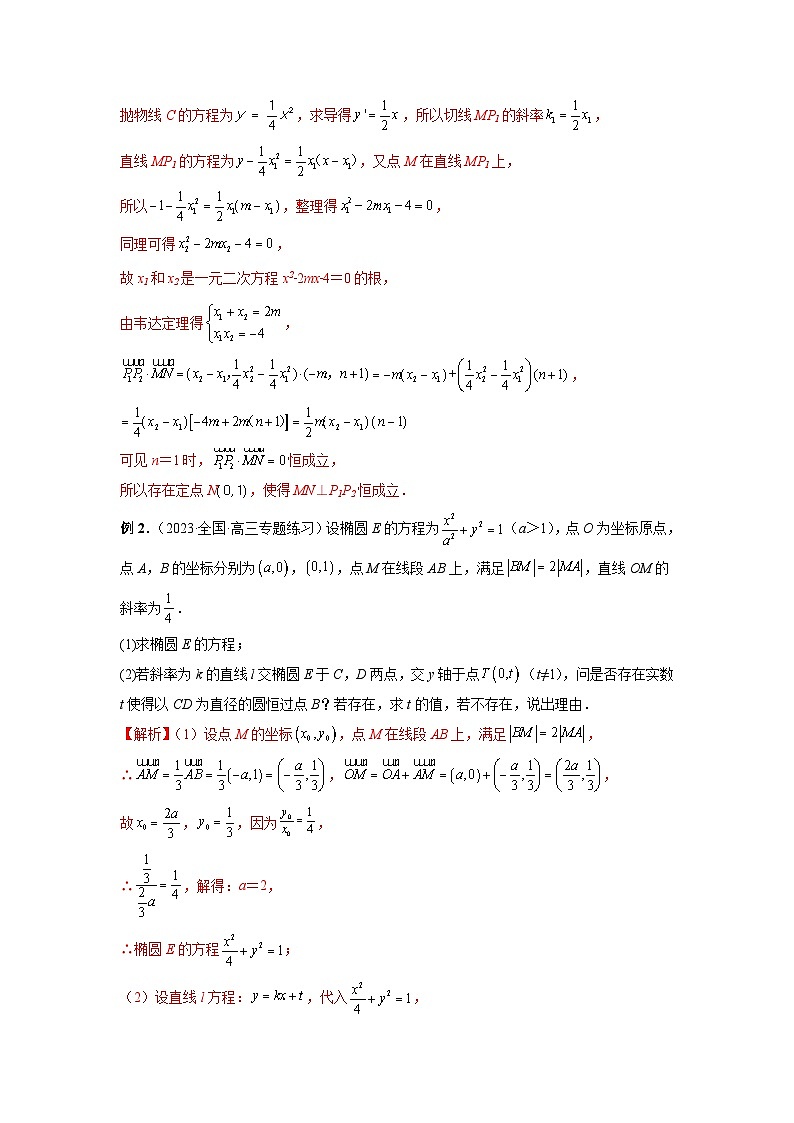 新高考数学二轮复习提分练习21 圆锥曲线经典难题之一类探索性问题的通性通法研究（解析版）第2页