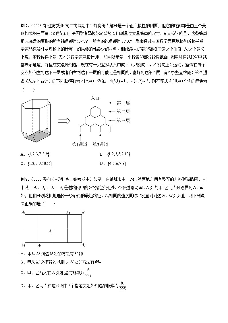 新高考数学二轮复习排列组合题型归纳练习专题16 分解与合成模型和最短路径问题（原卷版）第3页