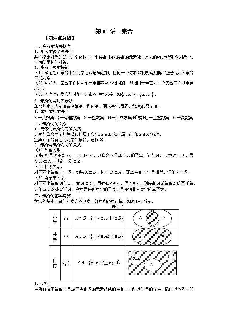 高考数学2025 集合 专项训练1（word版）第1页