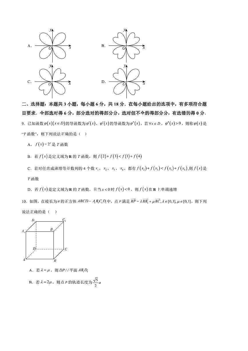 2024～2025学年河南省驻马店市新蔡县第一高级中学高三下2月开学考试数学试卷(含答案)第2页