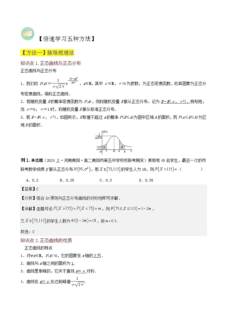 （人教A版）高二数学下学期期中复习考点题型讲练 专题08正态分布（2个知识点2个拓展1个突破3种题型1个易错点）（解析版）第2页