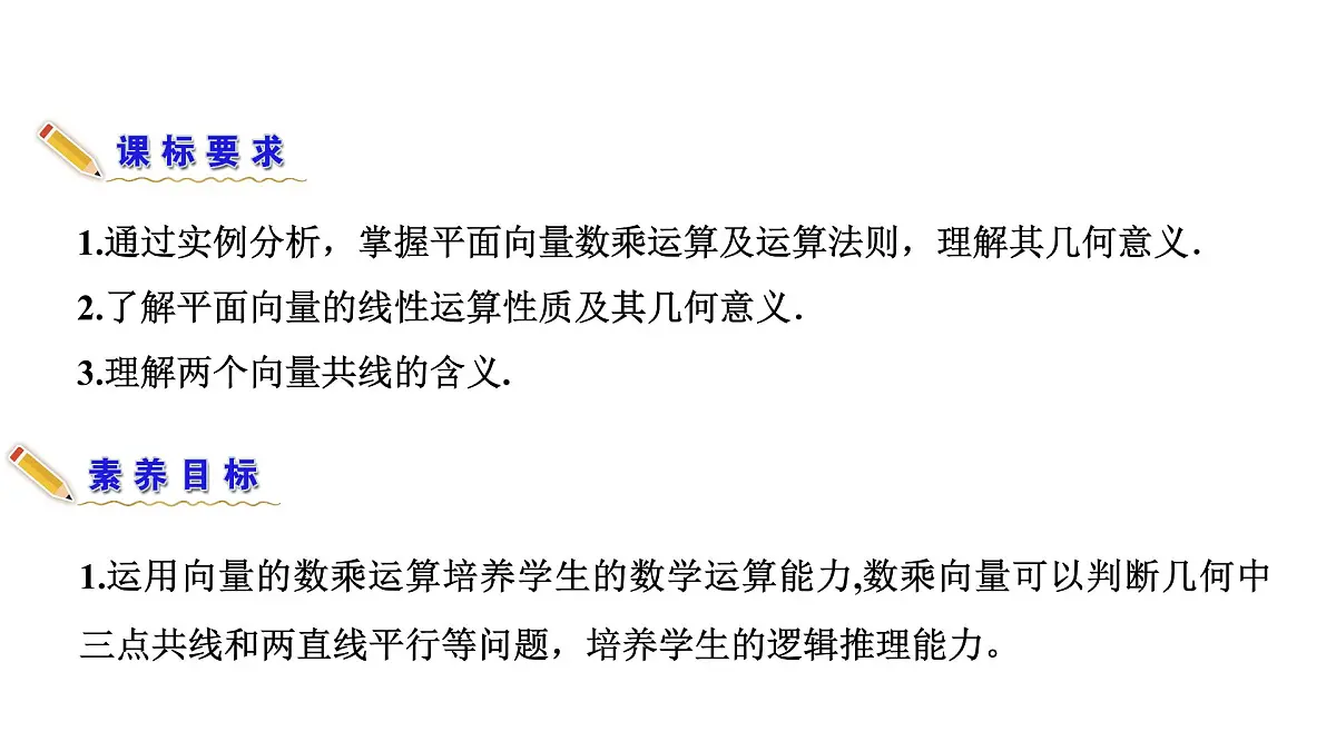 人教A版高中数学必修第二册6.2.3向量的数乘运算【课件】第3页
