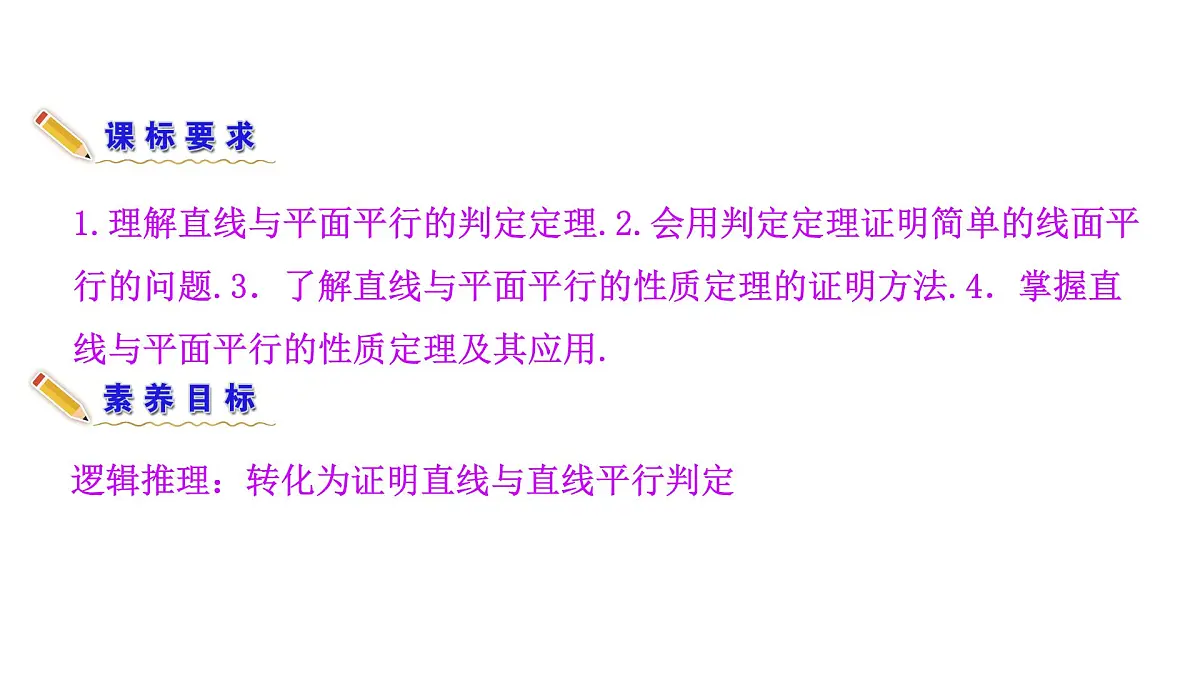 人教A版高中数学必修第二册8.5.2 直线与平面平行【课件】第4页