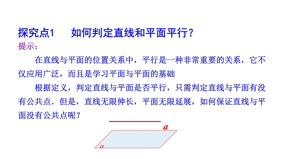 人教A版高中数学必修第二册8.5.2 直线与平面平行【课件】第6页