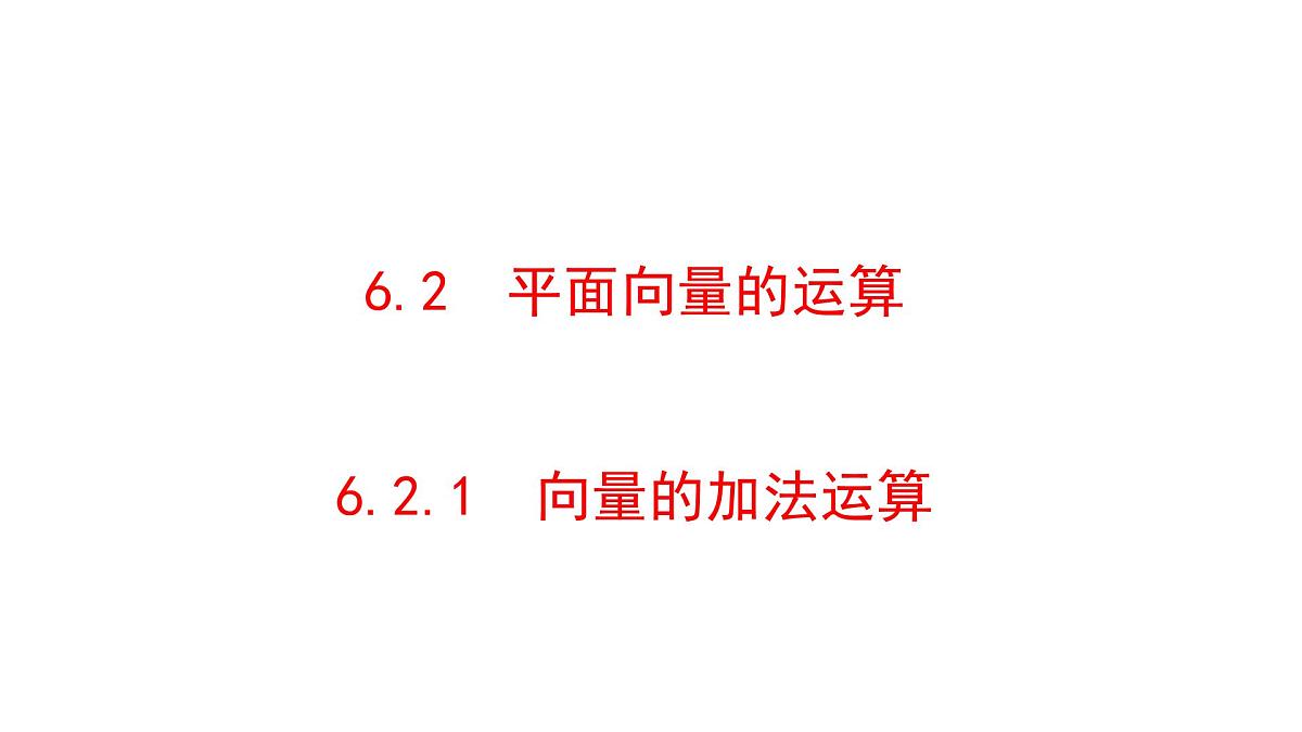 人教A版高中数学必修第二册6.2.1向量的加法运算【课件】第1页