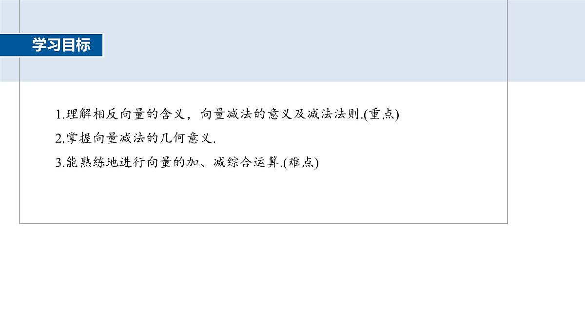 人教A必修二2024-2025学年第二学期高一数学同步课件6.2.2向量的减法运算第2页