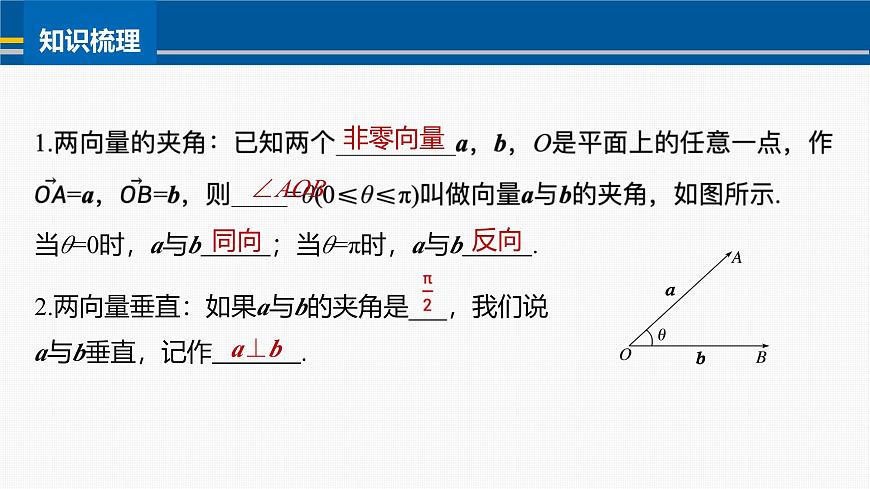 人教A必修二2024-2025学年第二学期高一数学同步课件6.2.4向量的数量积(一)第7页
