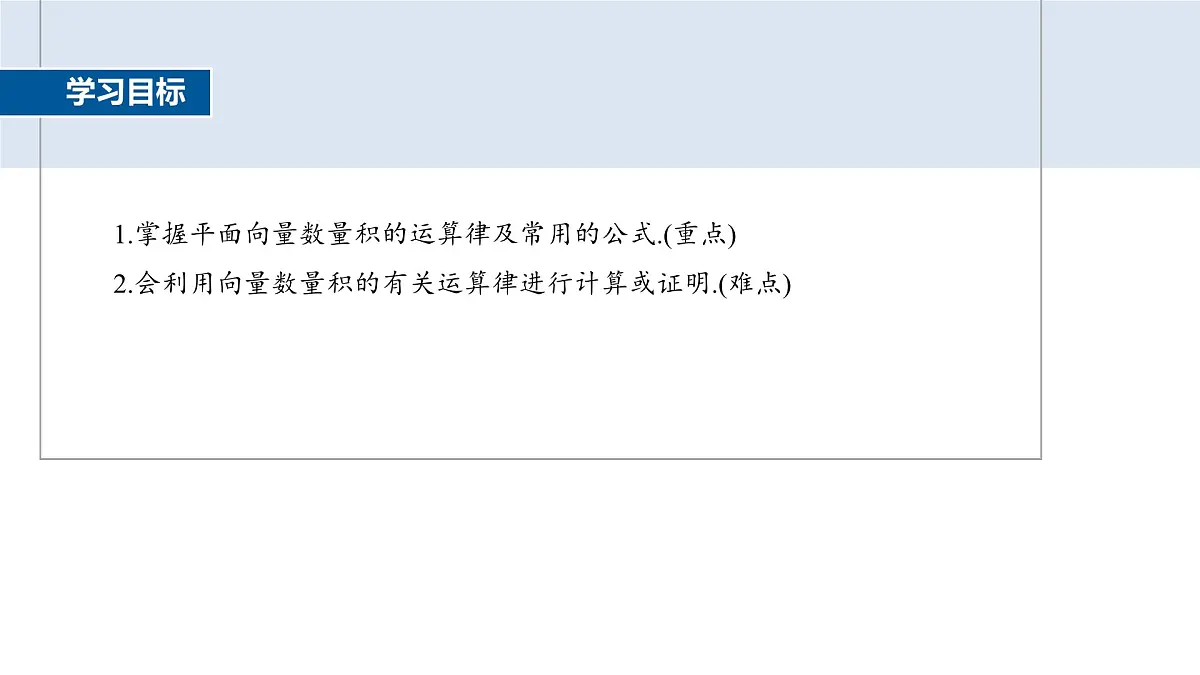 人教A必修二2024-2025学年第二学期高一数学同步课件6.2.4向量的数量积(二)第2页