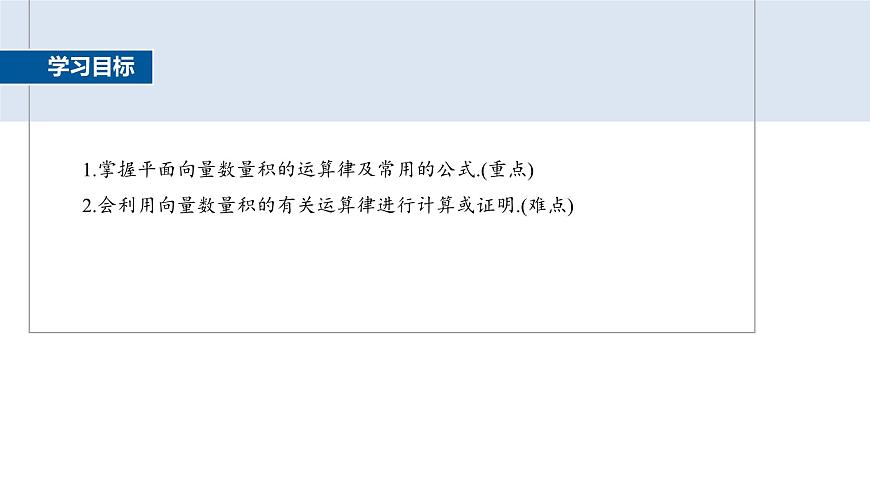 人教A必修二2024-2025学年第二学期高一数学同步课件6.2.4向量的数量积(二)第2页