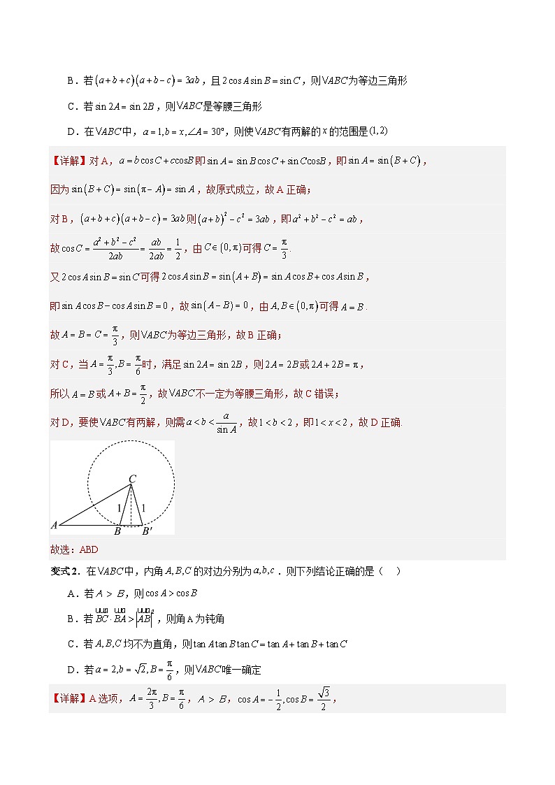 新高考数学二轮复习易错题训练专题06 解三角形及应用（3大易错点分析+解题模板+举一反三+易错题通关）（解析版）第3页