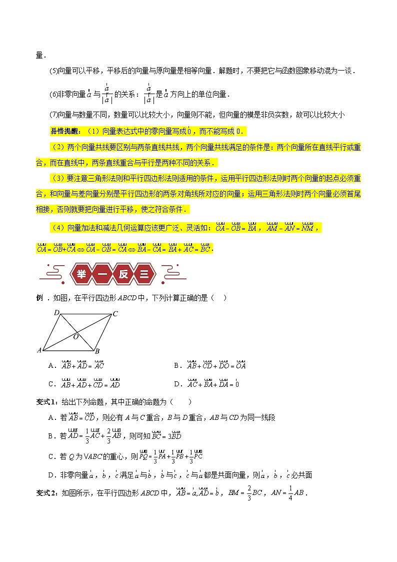 新高考数学二轮复习易错题训练专题07 平面向量（3大易错点分析+解题模板+举一反三+易错题通关）（原卷版）第3页