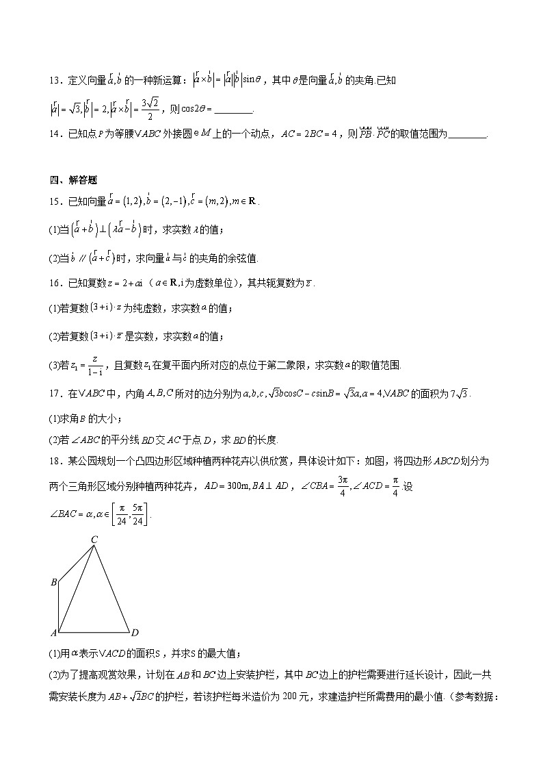 河北省省级示范高中联合测评2024-2025学年高一下学期3月月考数学试题（Word版附解析）第3页