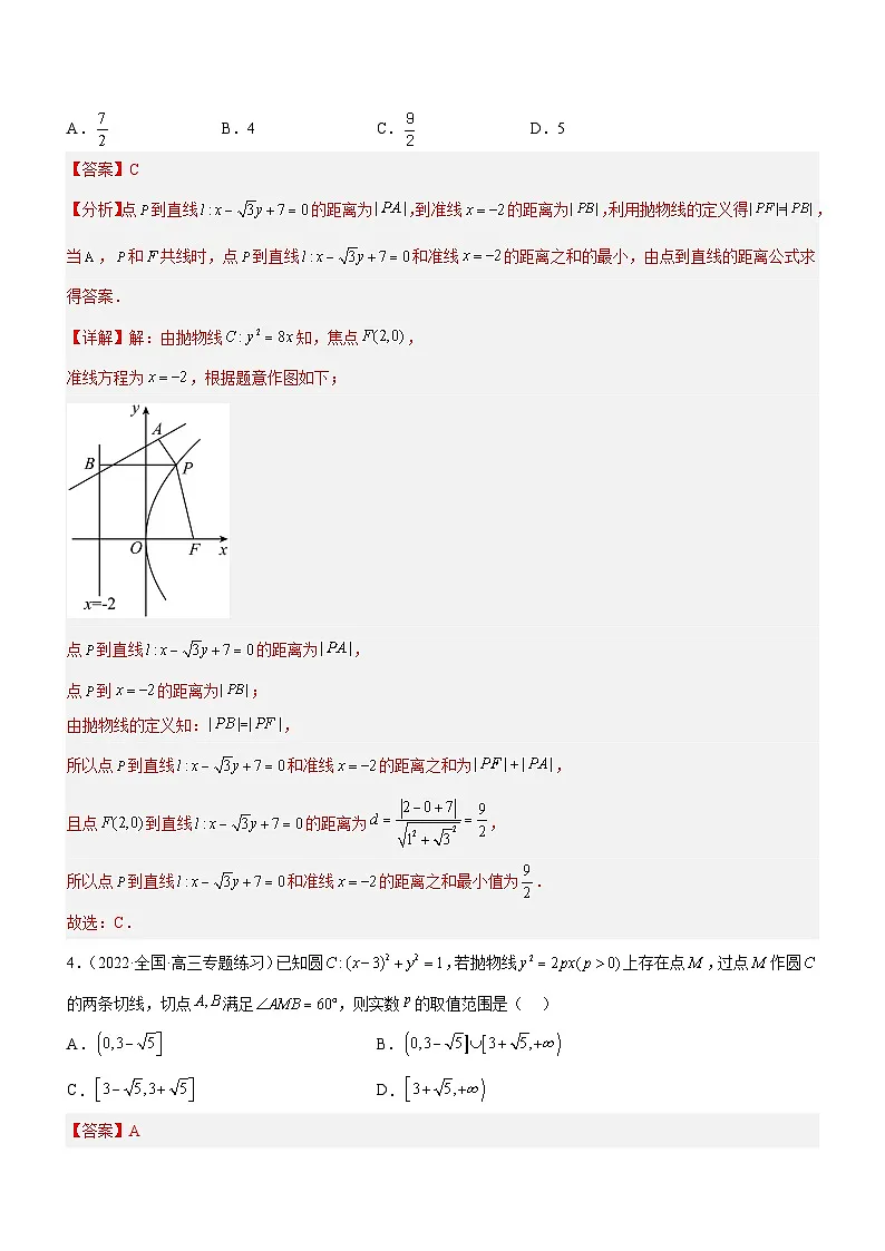 新高考数学二轮复习核心考点精讲精练专题20 解析几何中的范围、最值和探索性问题（练）（解析版）第2页