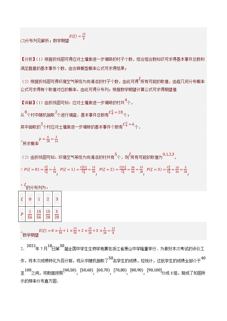 新高考数学二轮复习大题题型归纳训练专题20 随机变量与分布列（解析版）第2页