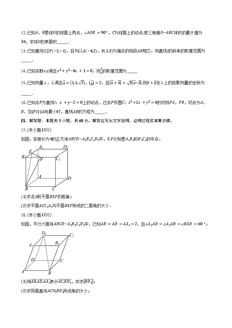 2024-2025学年上海市延安中学高二下学期3月调研数学试卷（含答案）第2页