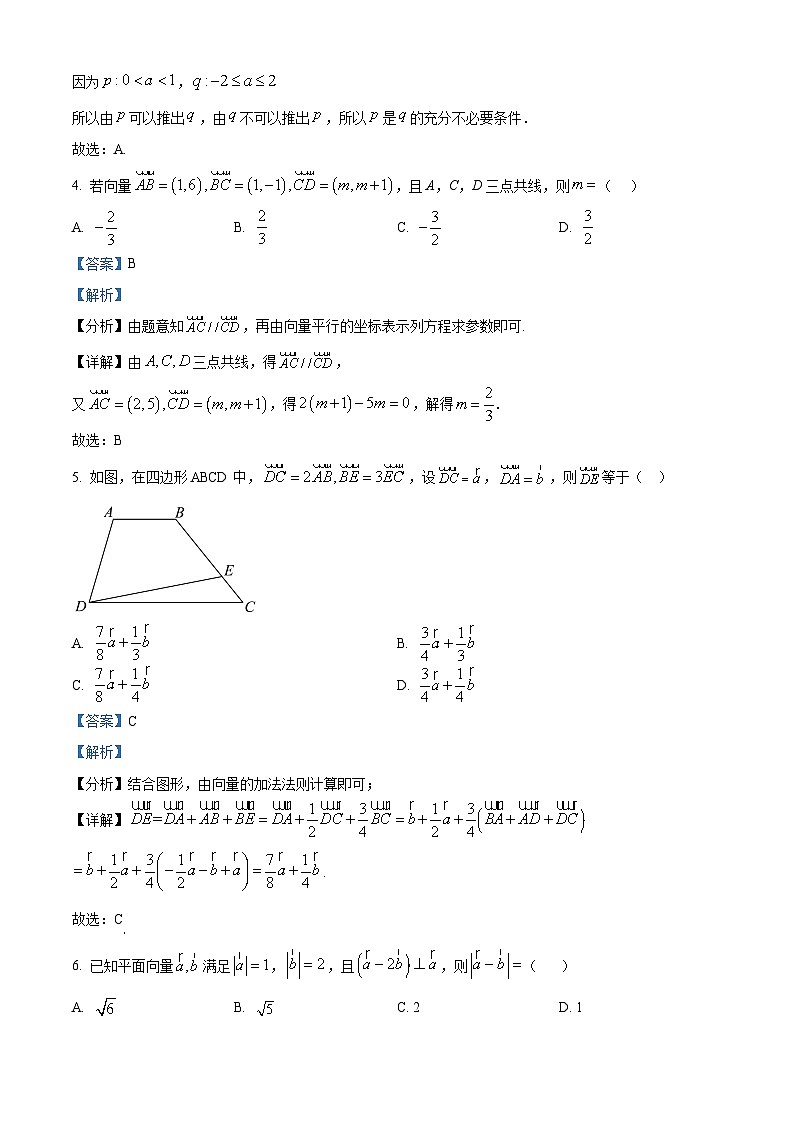 湖北省武汉市第六中学2024-2025学年高一下学期第1次月考数学试卷第2页