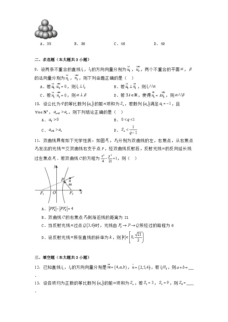 陕西省咸阳市2024−2025学年高二上学期期末数学试题第2页
