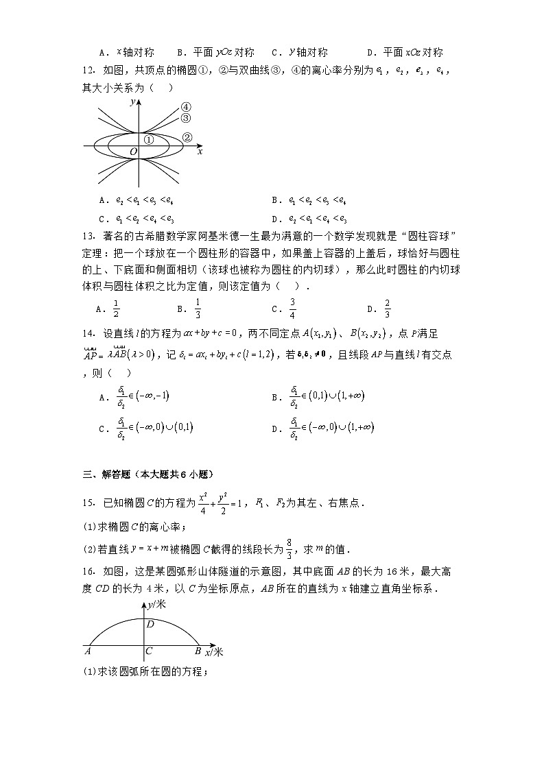上海市实验学校2024−2025学年高二上学期期末考试数学试题第2页