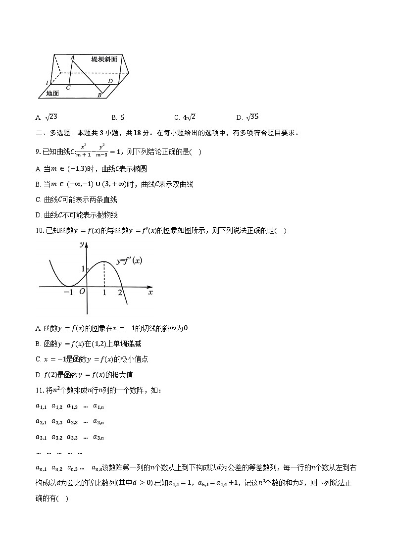 2024-2025学年安徽省皖北县中联盟高二下学期3月联考数学试卷（B卷）（含答案）第2页