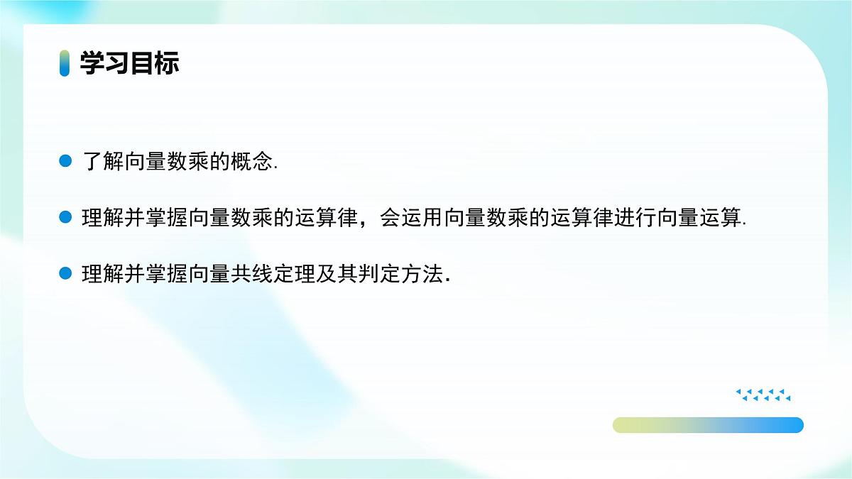 人教A版高一下册数学必修第二册6.2.3向量的数乘运算【课件】第2页