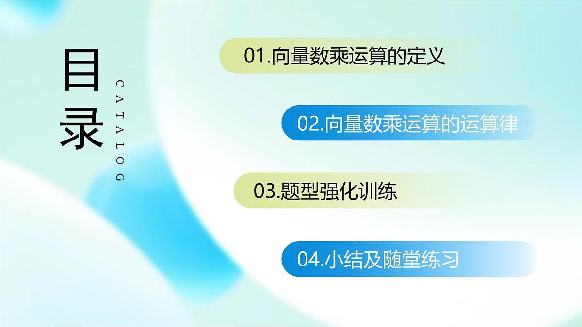 人教A版高一下册数学必修第二册6.2.3向量的数乘运算【课件】第3页