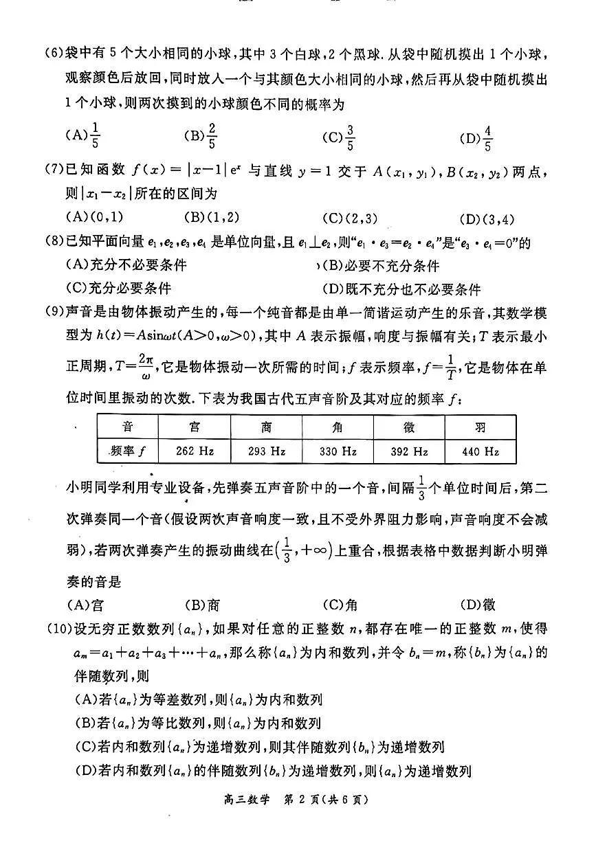 2024北京东城区高三二模-数学试卷（含答案）第2页
