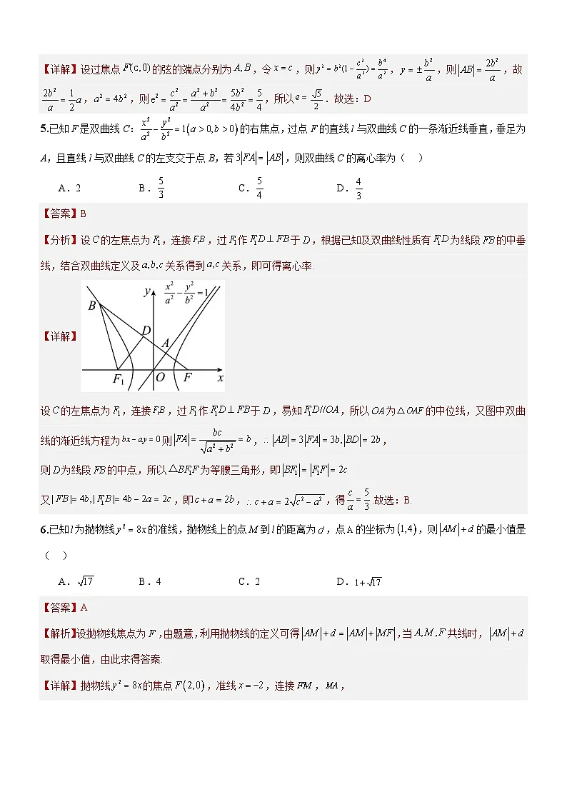 第三章 圆锥曲线的方程 单元测试卷（解析版）第2页