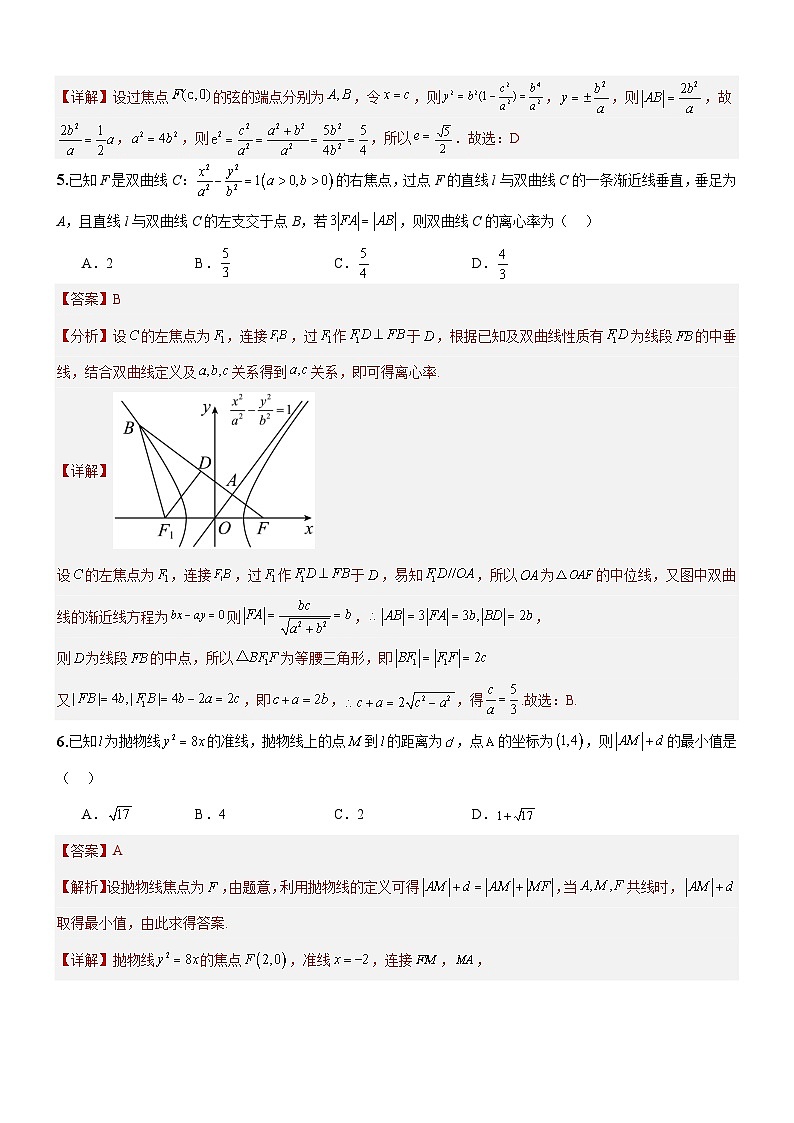 第三章 圆锥曲线的方程 单元测试卷（解析版）第2页