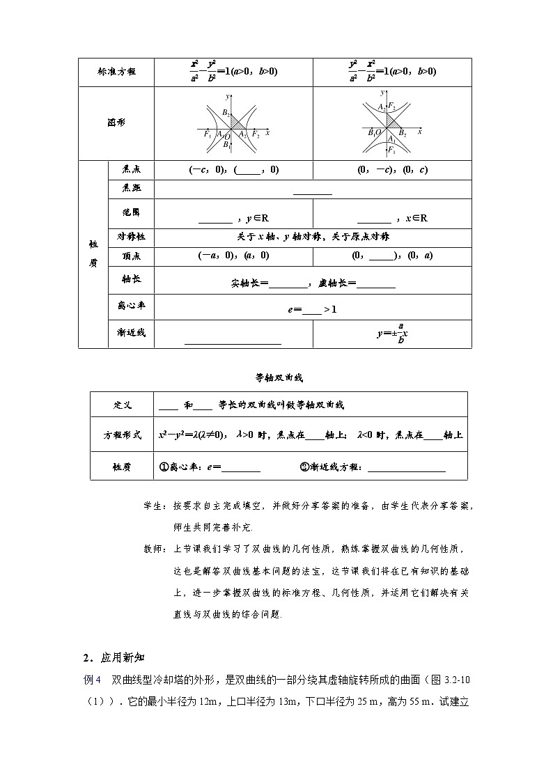 3.2.2   双曲线的简单几何性质（第2课时）（教学设计）第3页