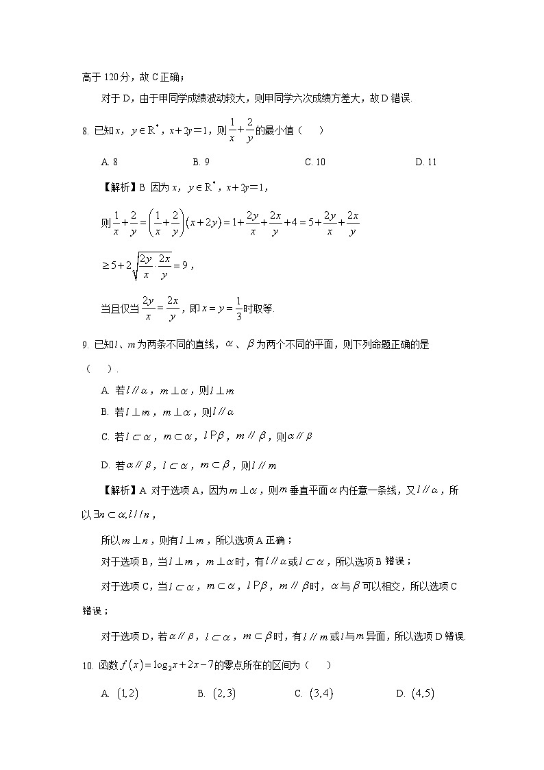 2025年安徽省普通高中学业水平合格性考试数学模拟题答案第3页