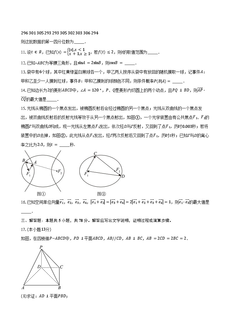 上海市四校2025届高三下学期3月联考数学试卷（含答案）第2页