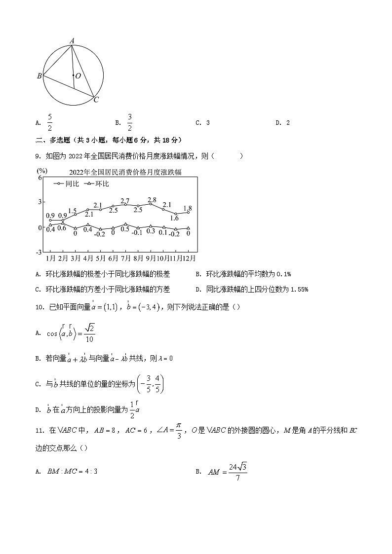 甘肃省天水市2023_2024学年高一数学下学期4月月考试题含解析第2页