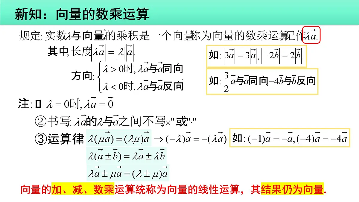 6.2.3 向量的数乘运算(2个课时)-2025年人教版高中数学必修第二册同步课件第3页