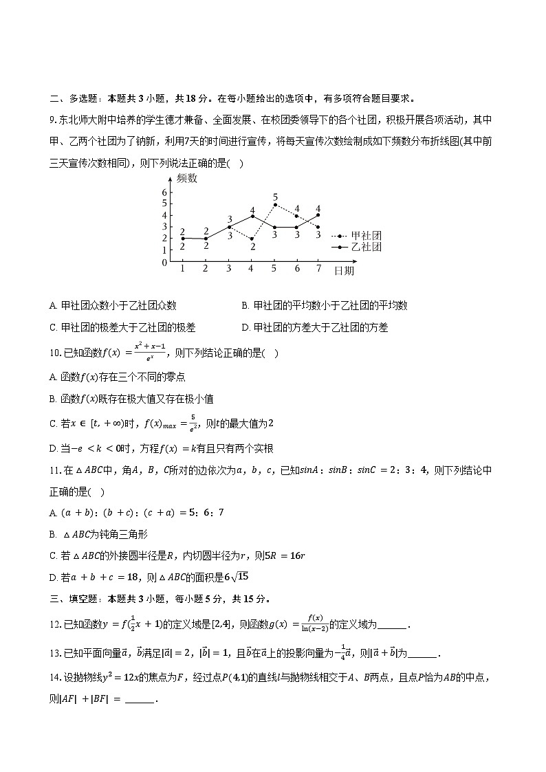 2025年湖南省长沙六中高考数学一模试卷（含答案）第2页