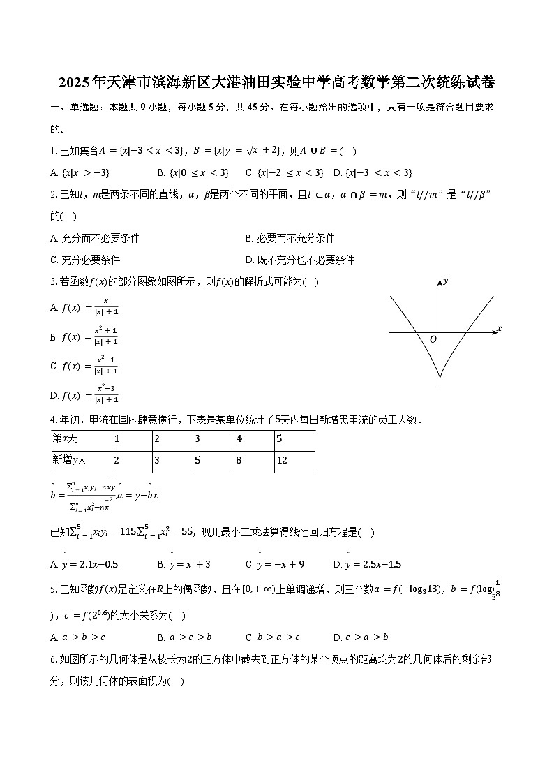 2025年天津市滨海新区大港油田实验中学高考数学第二次统练试卷（含答案）第1页