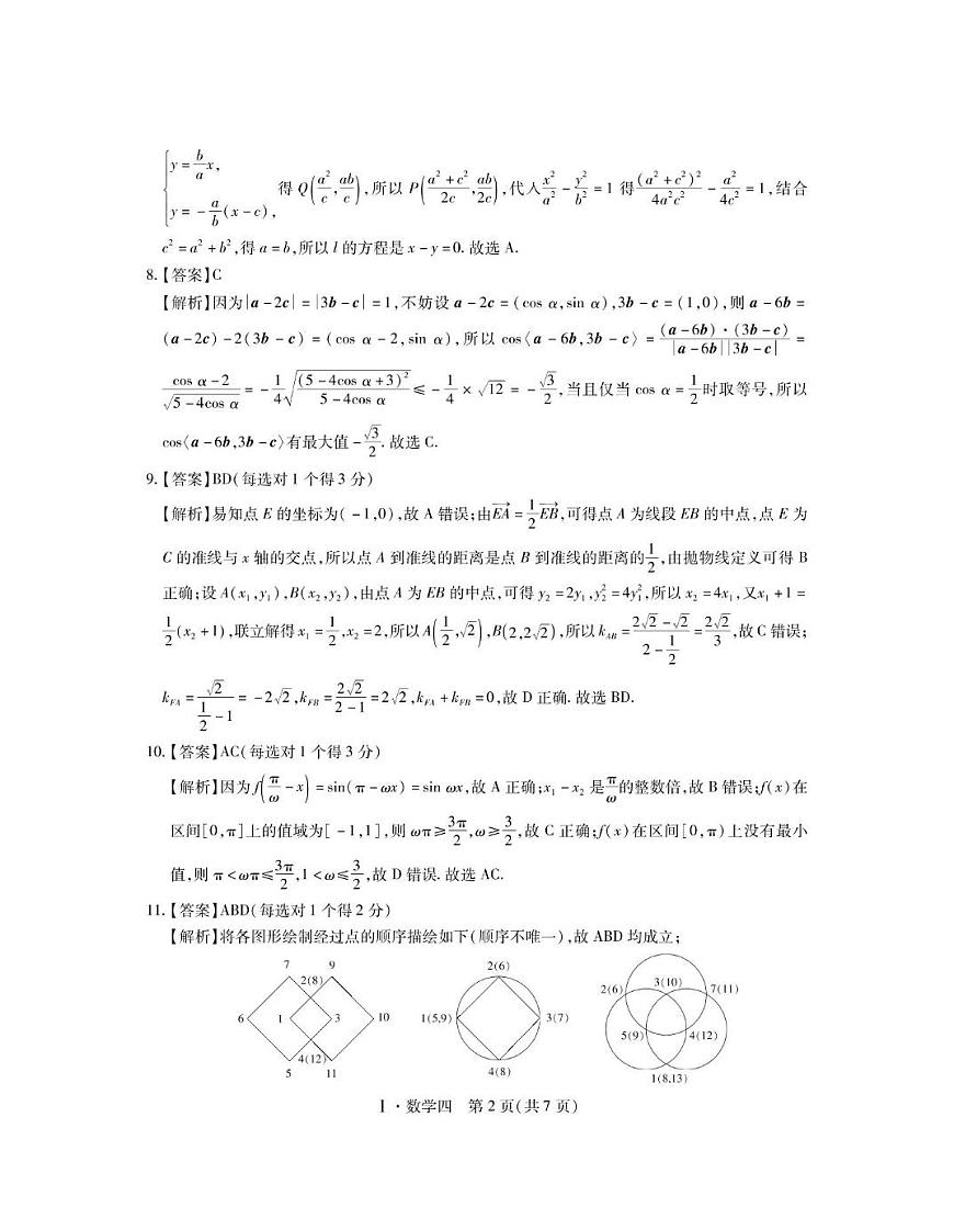 2025届江西名校学术联盟高三下学期模拟冲刺数学答案第2页