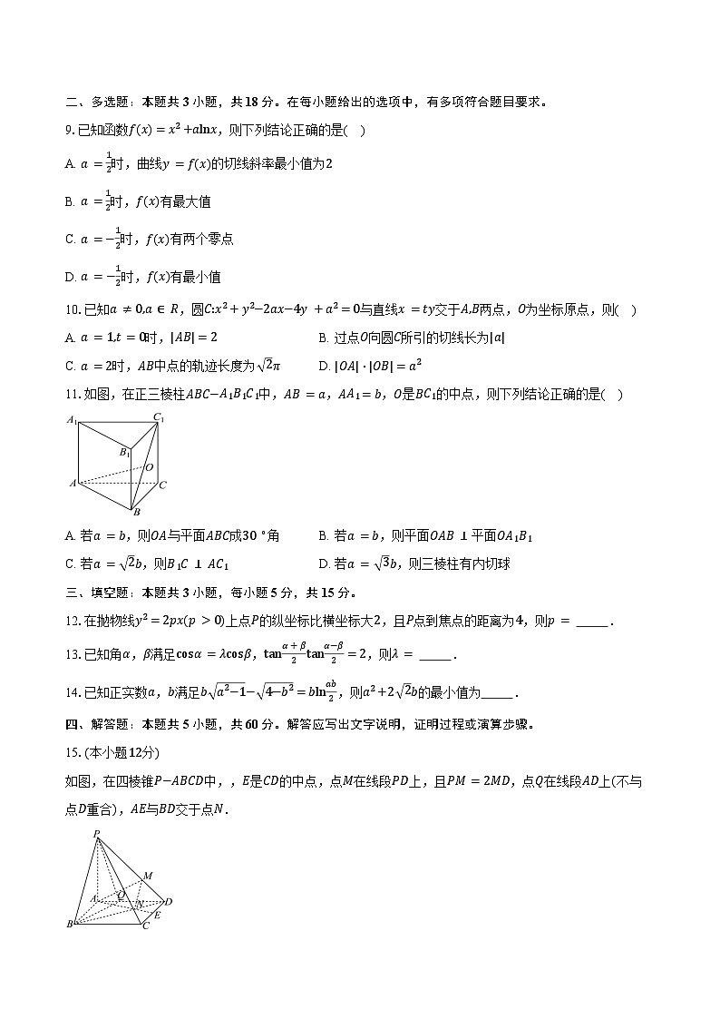河北省2025届高三下学期3月调研考试数学试卷（含答案）第2页