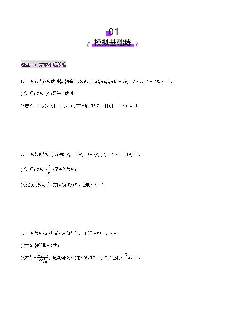2025年高考数学二轮复习（新高考通用）专题12数列不等式放缩技巧（练习）（学生版）第2页
