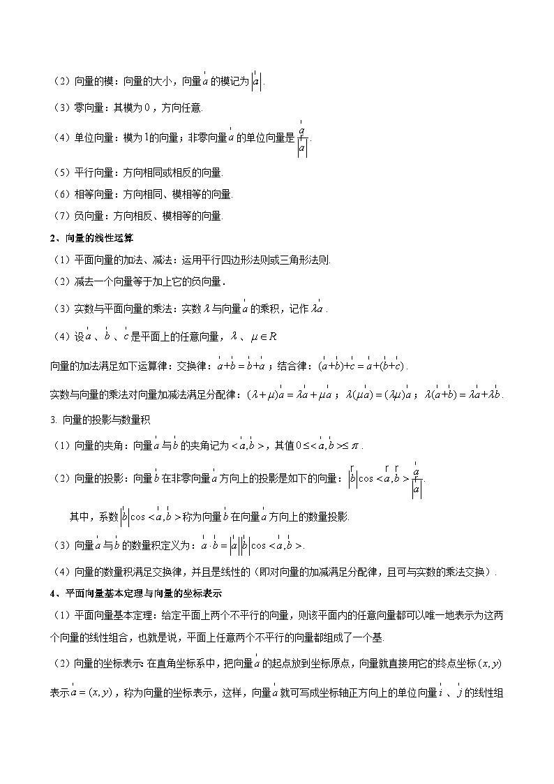 专题04 向量的应用（考点解读+考点归纳+10类题型）（原卷版）第2页
