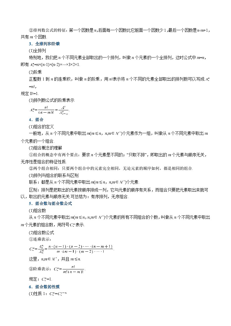 高考数学第二轮复习专题练习专题6.3 排列与组合（重难点题型精讲）（学生版）第2页