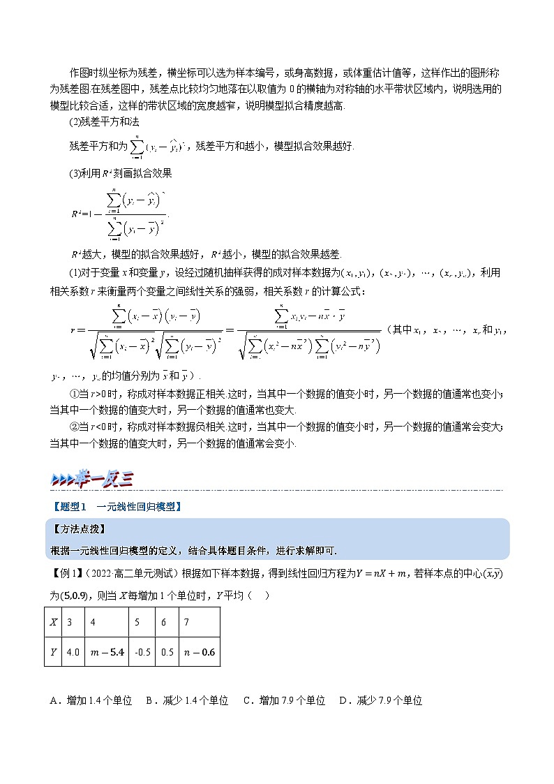高考数学第二轮复习专题练习专题8.3 一元线性回归模型及其应用（重难点题型精讲）（学生版）第2页