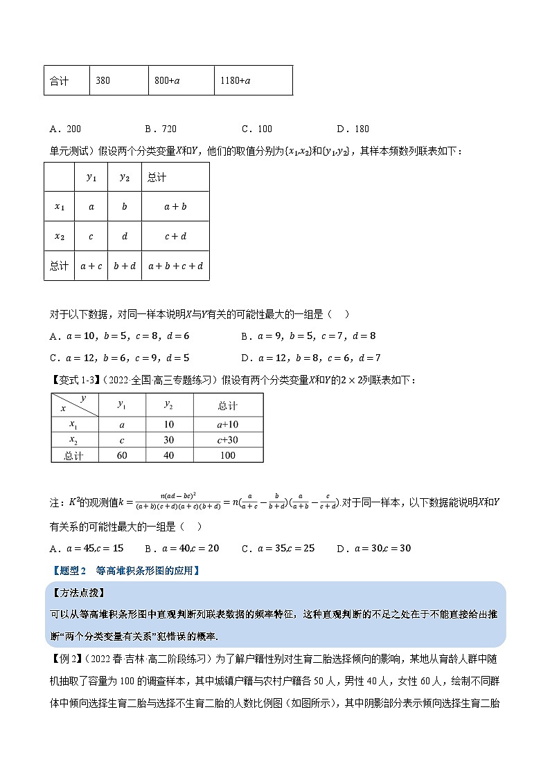 高考数学第二轮复习专题练习专题8.5 列联表与独立性检验（重难点题型精讲）（学生版）第3页