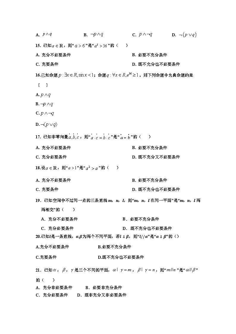 2025年高考数学专题2：常用逻辑用语——考前复习题型分类及题集训练（40题）第3页